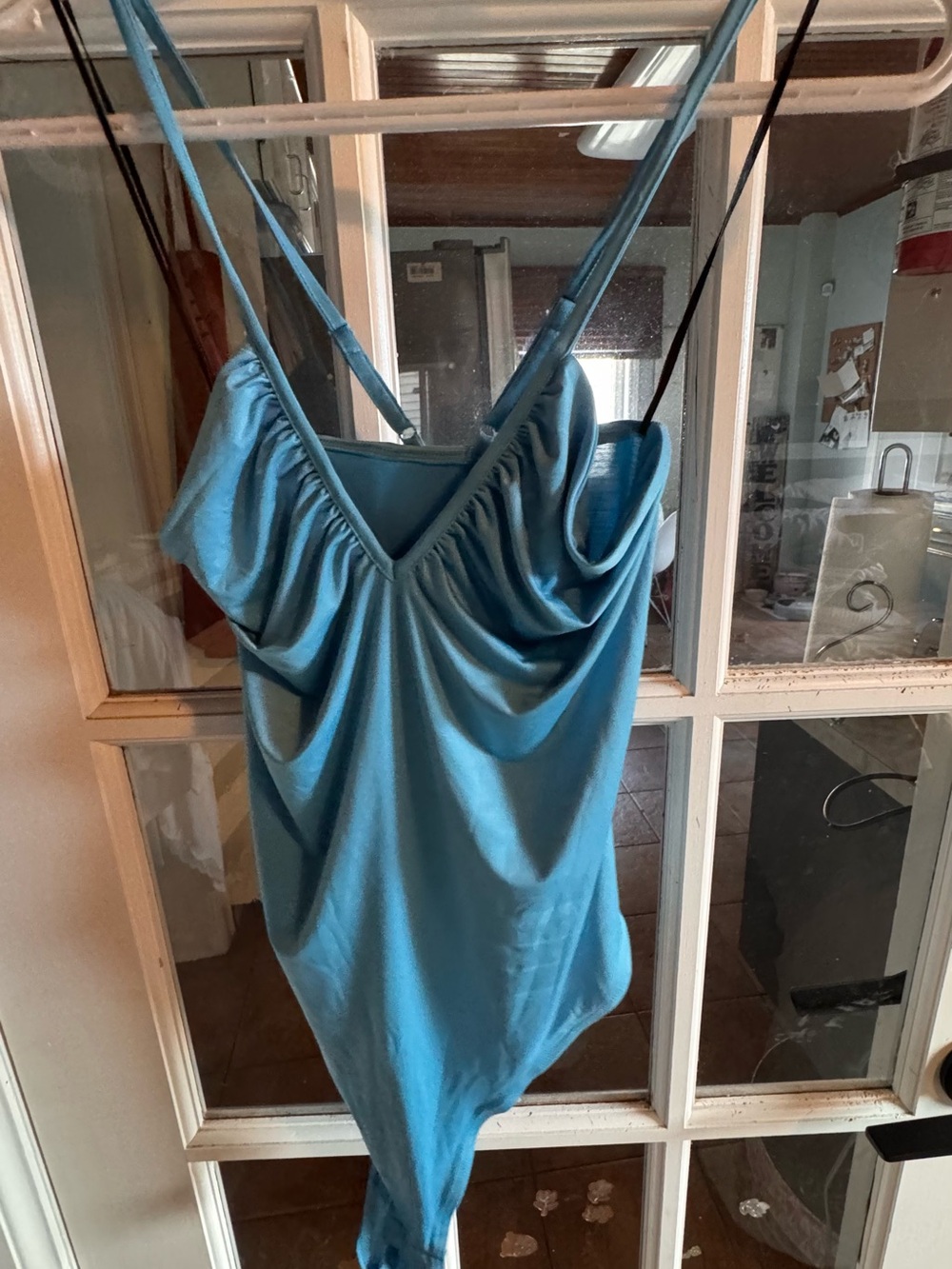 💙 H&M Satin Drape Bodysuit — Size Medium